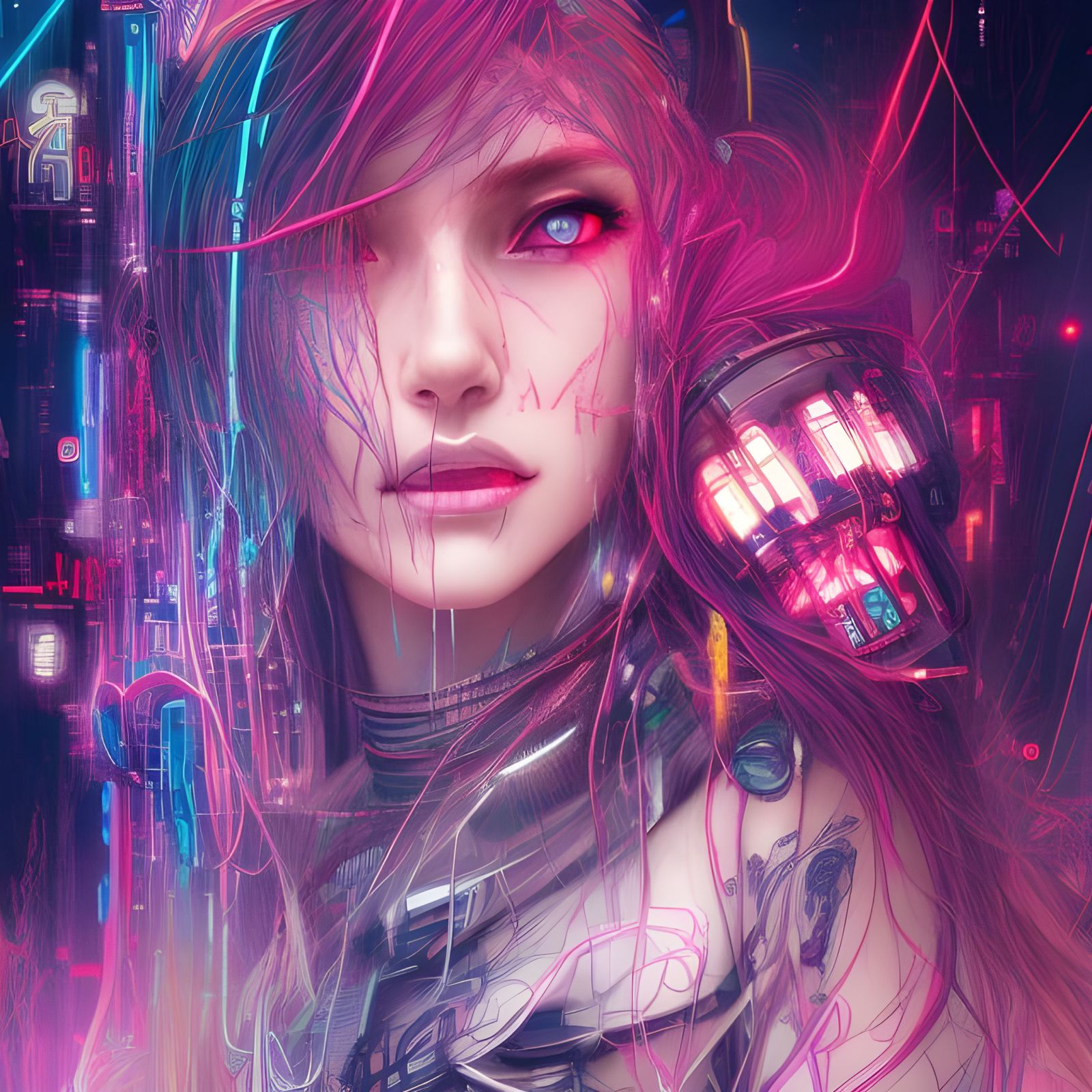 Cyber-Punk Goddess - Collection Pink - AI Generated Artwork - NightCafe ...