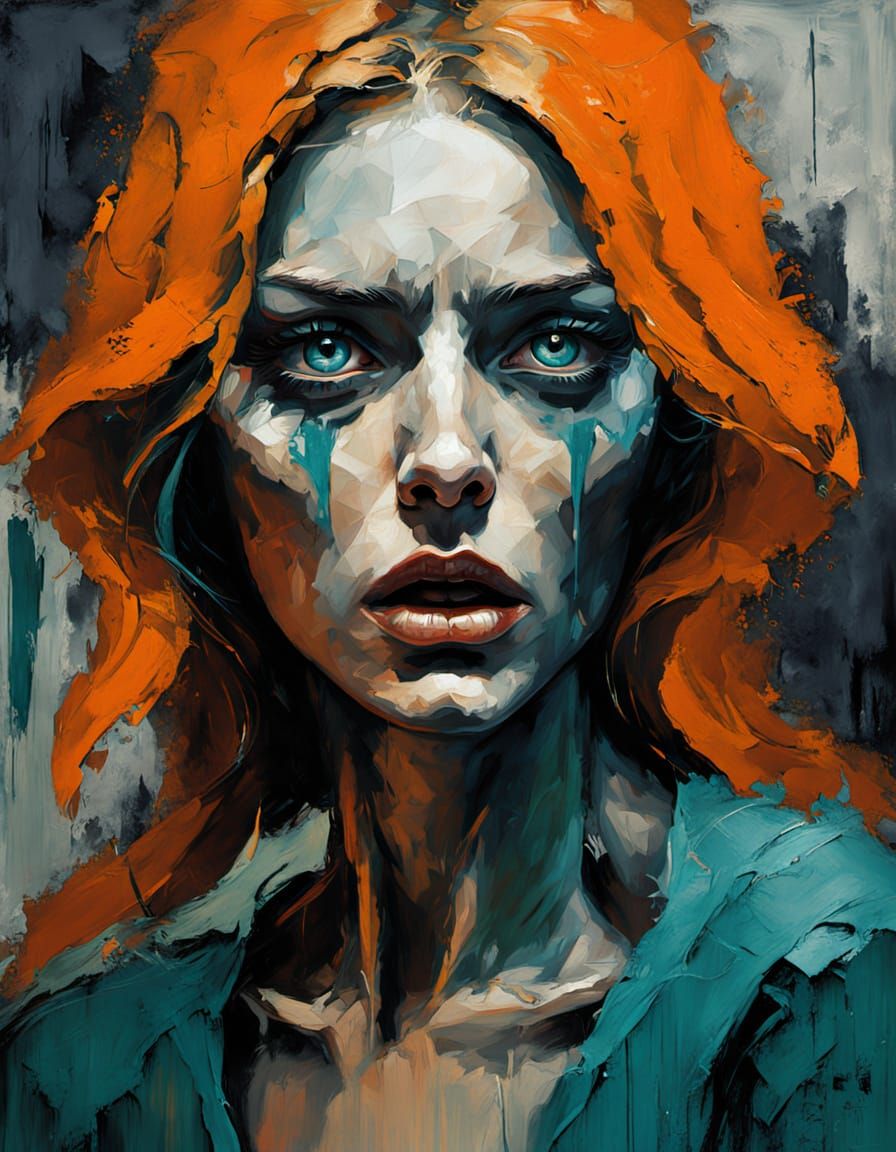 Distorted Scream Portrait in Brutalist Style