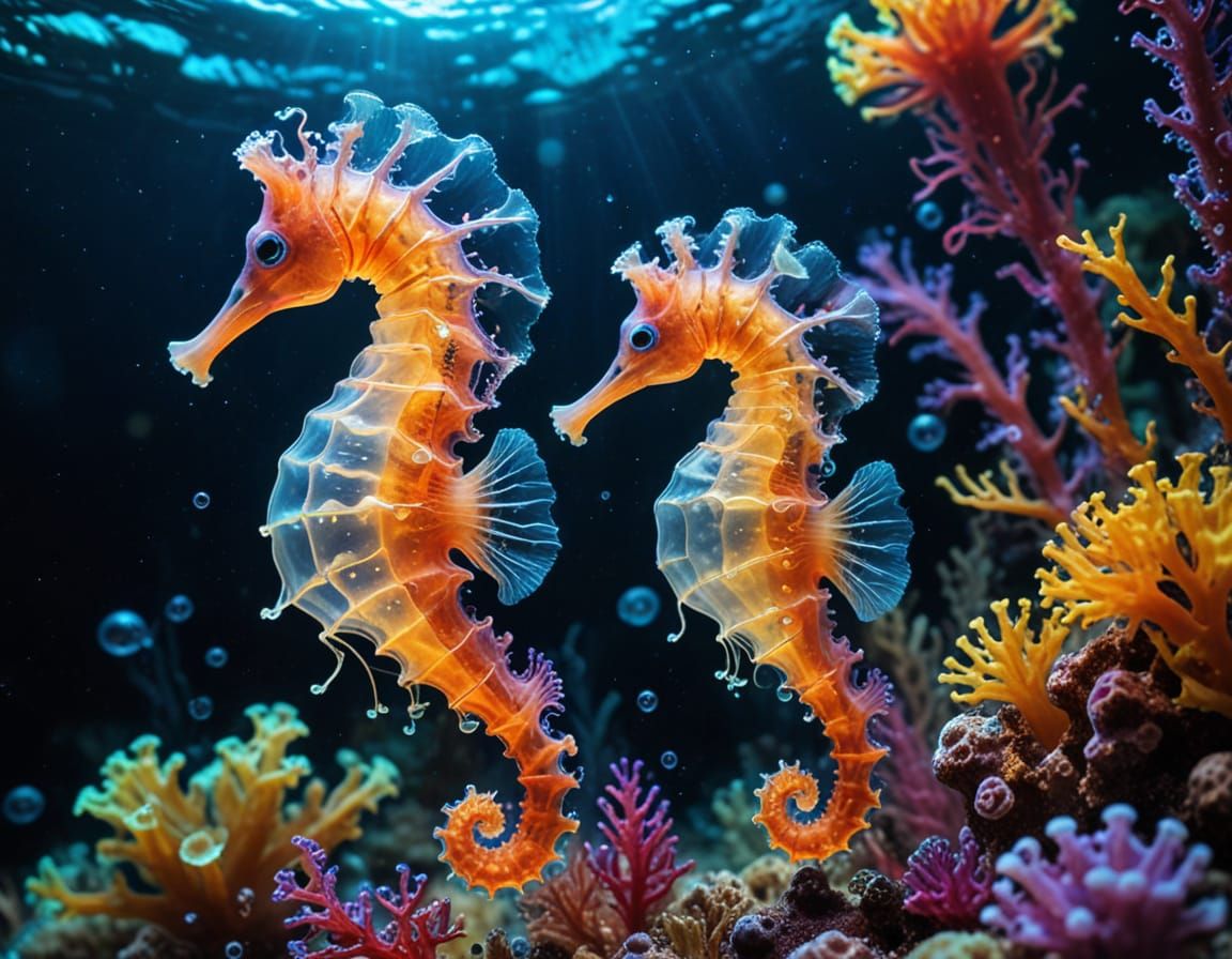 Seahorses  by @Superbear
