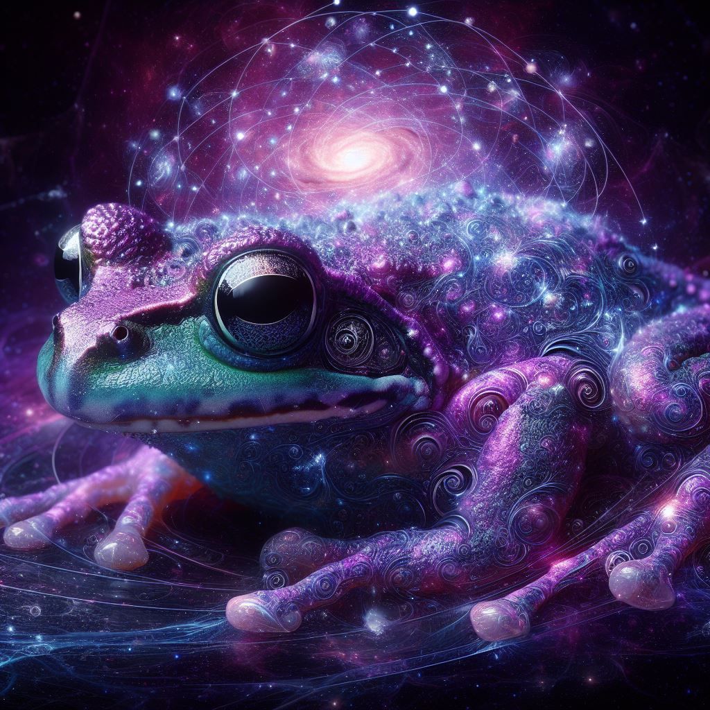 "The frog is establishing an interstellar plan to conquer the galaxy..."