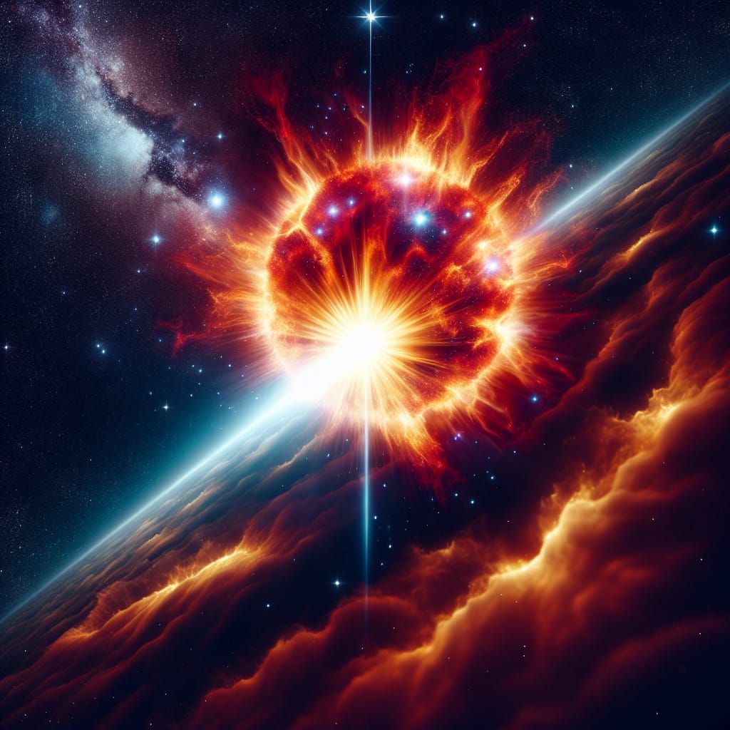 The death of a star in deep space intricate details, HDR, beautifully shot, hyperrealistic, sharp focus, 64 megapixels, ...