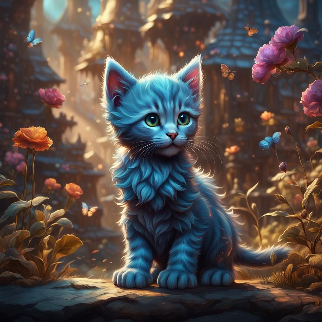 Cute Kitten Fantasy Concept Art in 8K