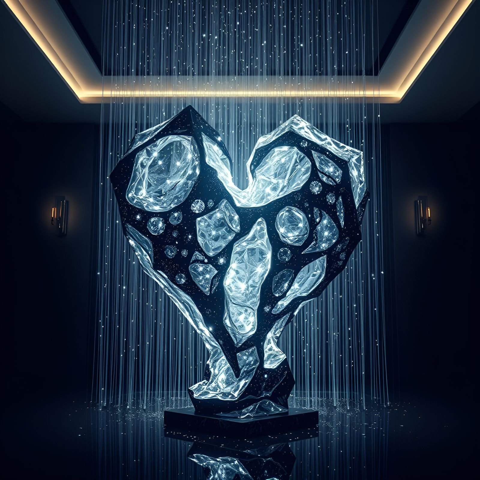 Abstract Heart Lamp Sculpture  by @AmmA
