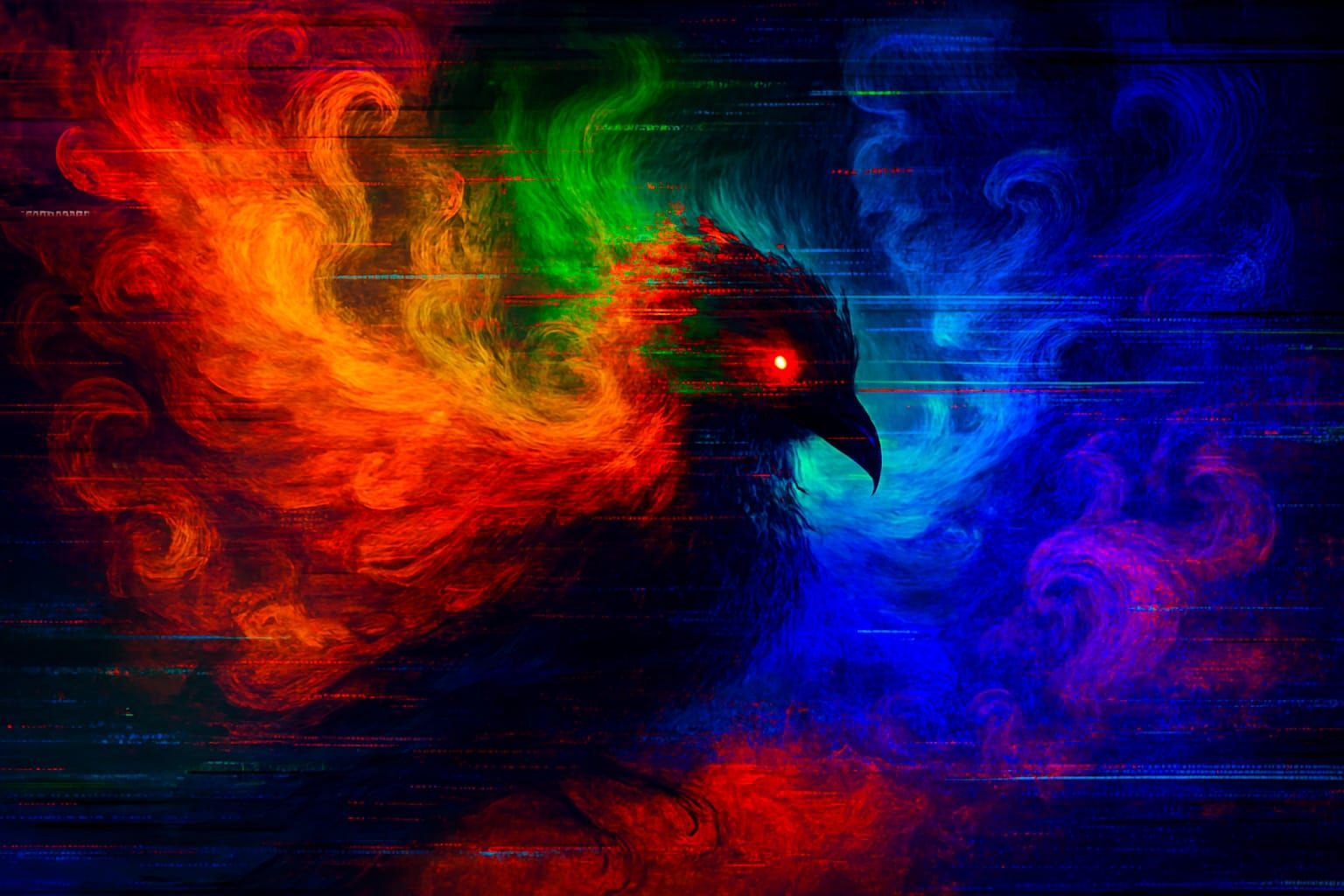 Glitched Colorful Flight