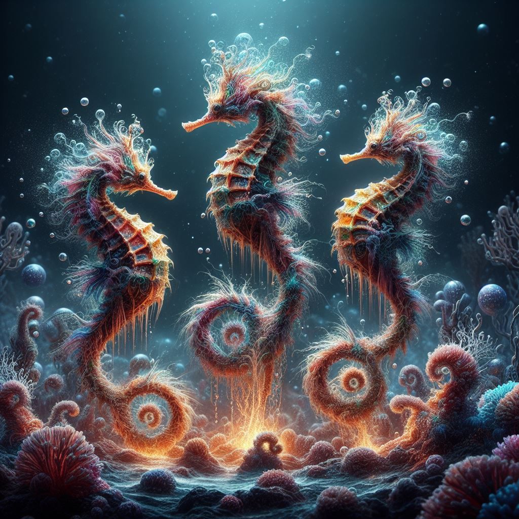 Bubbly seahorses