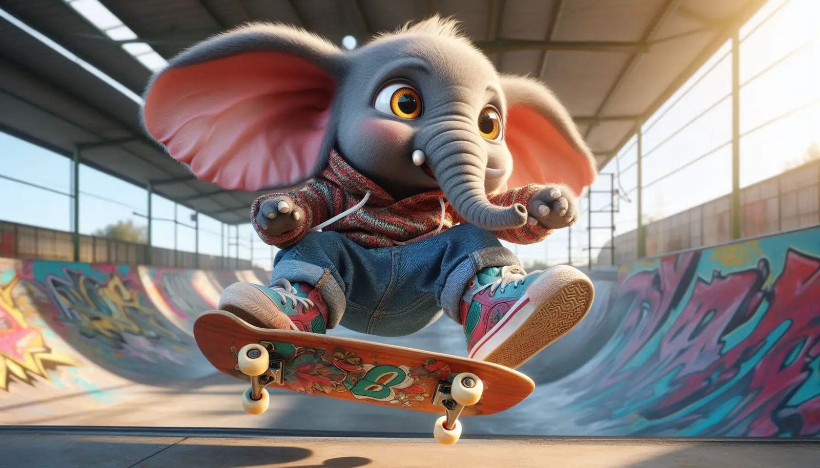 Elephant Skateboarder 2
