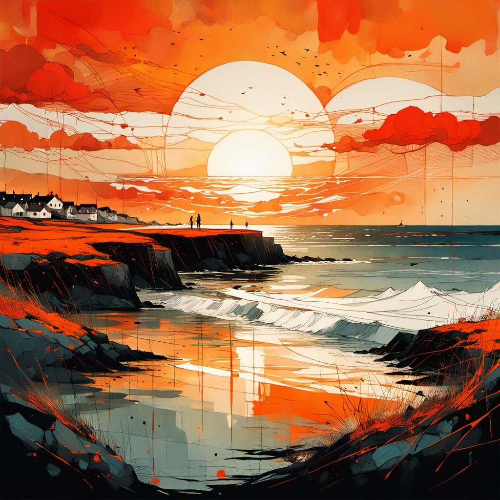 Coucher de soleil sur la plage  by @Raphaelle