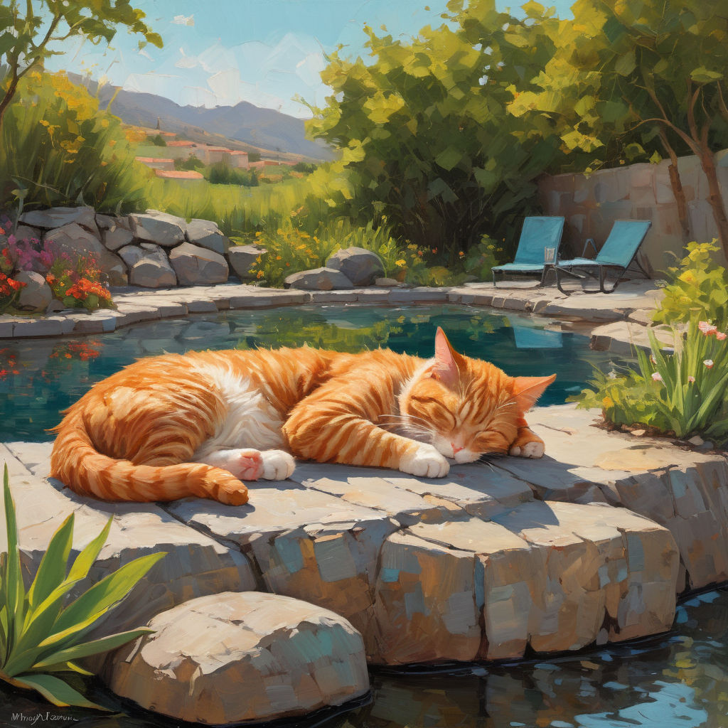Napping by the pool