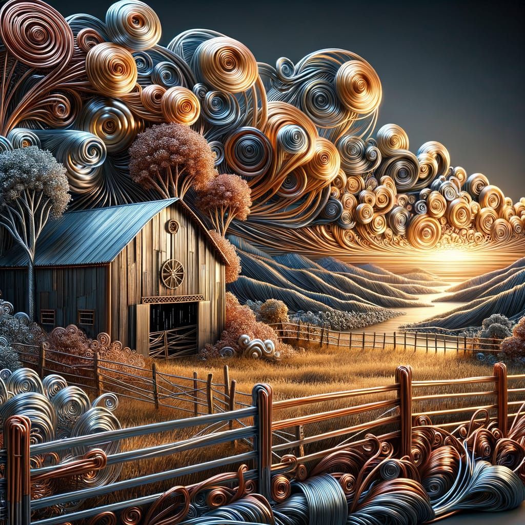 Metal Landscape Sculpture