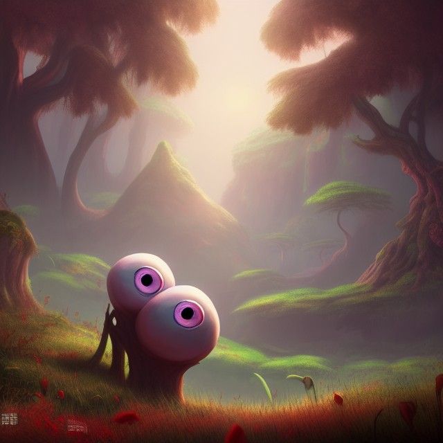 Cartoon character giant plant red eyed sleepy Unreal Engine ...