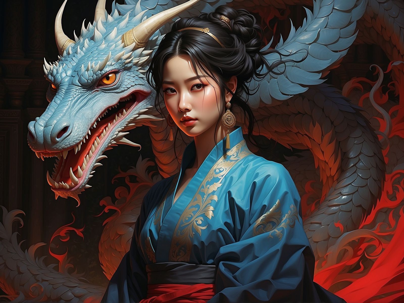 Blue Dragon - AI Generated Artwork - NightCafe Creator