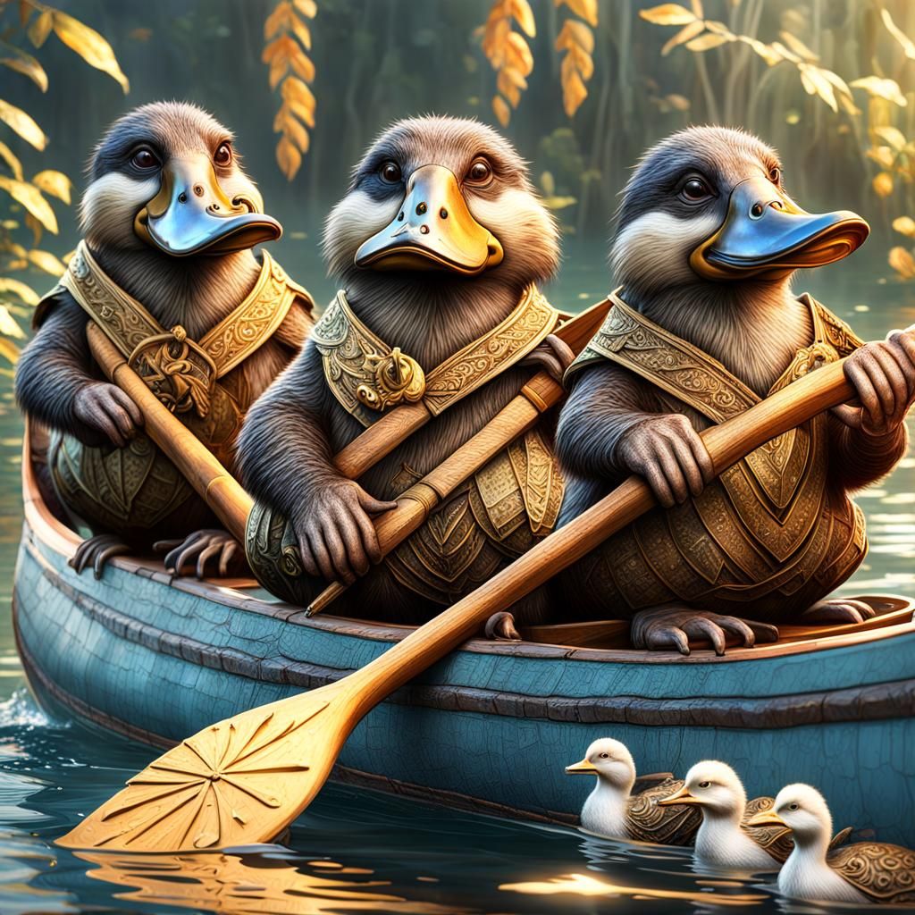 Collective Nouns A Paddle of Platypuses AI Generated Artwork NightCafe Creator