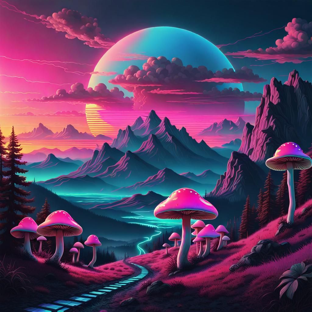 Vaporwave Landscape  by @Elaine AJ