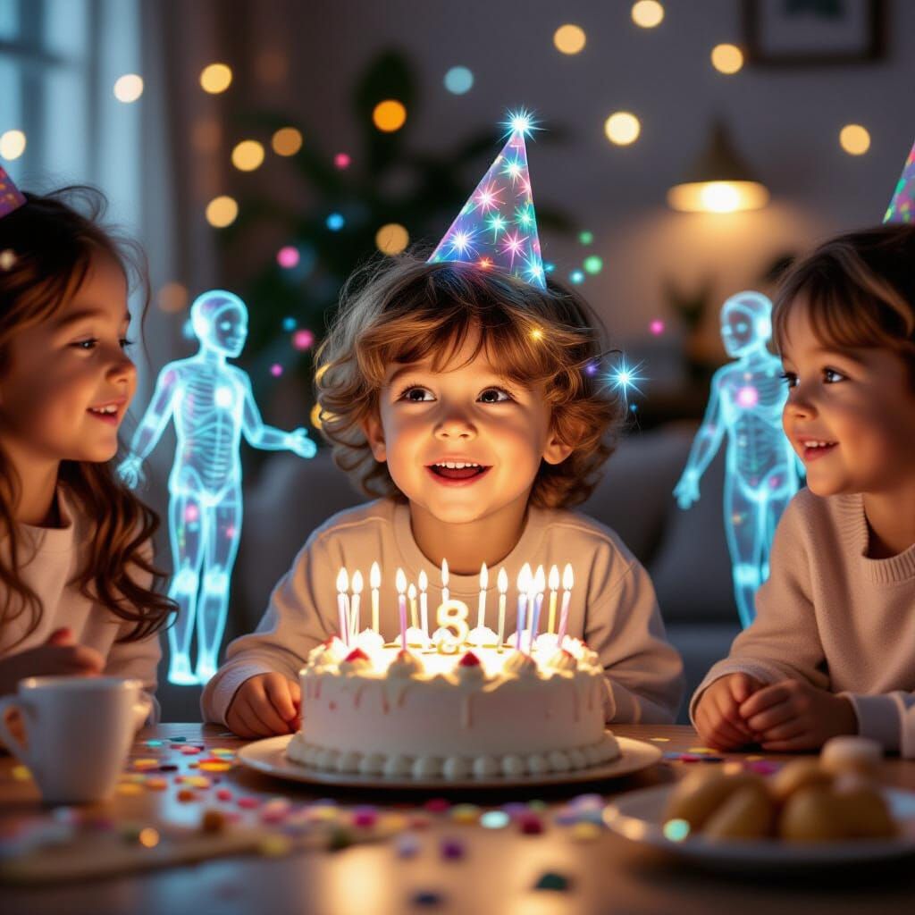 Child's Birthday Party in 2085 Home Video Style