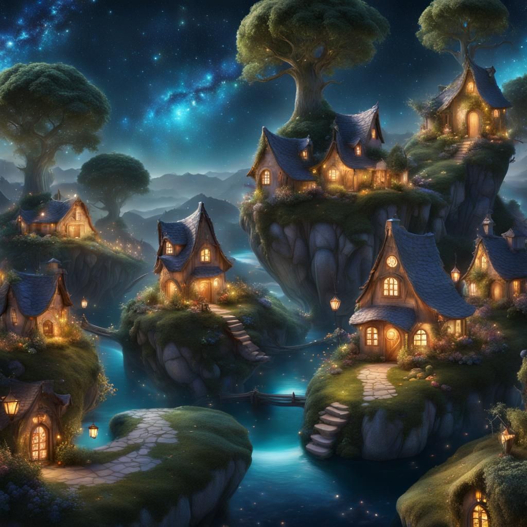 Enchanted Fairy Village - AI Generated Artwork - NightCafe Creator