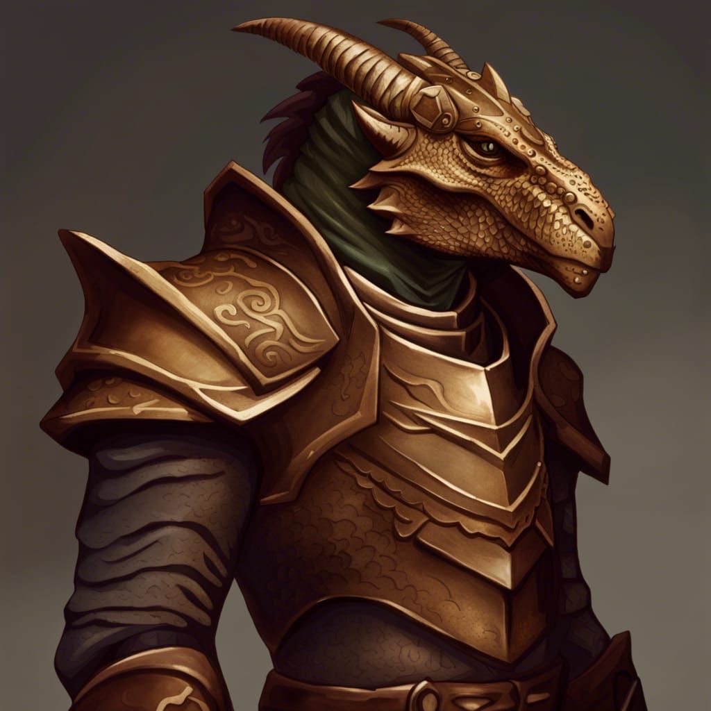 Male bronze dragonborn - AI Generated Artwork - NightCafe Creator