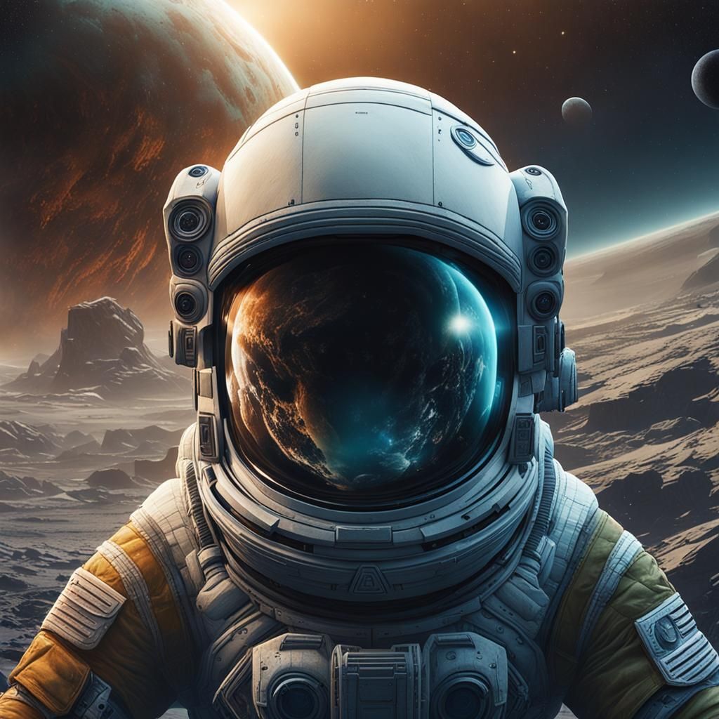 Planet, Reflected in an Astronaught's Helmet