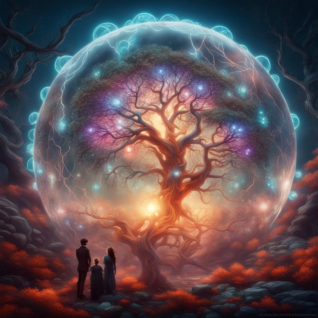 Tree of Life inside a globe - AI Generated Artwork - NightCafe Creator