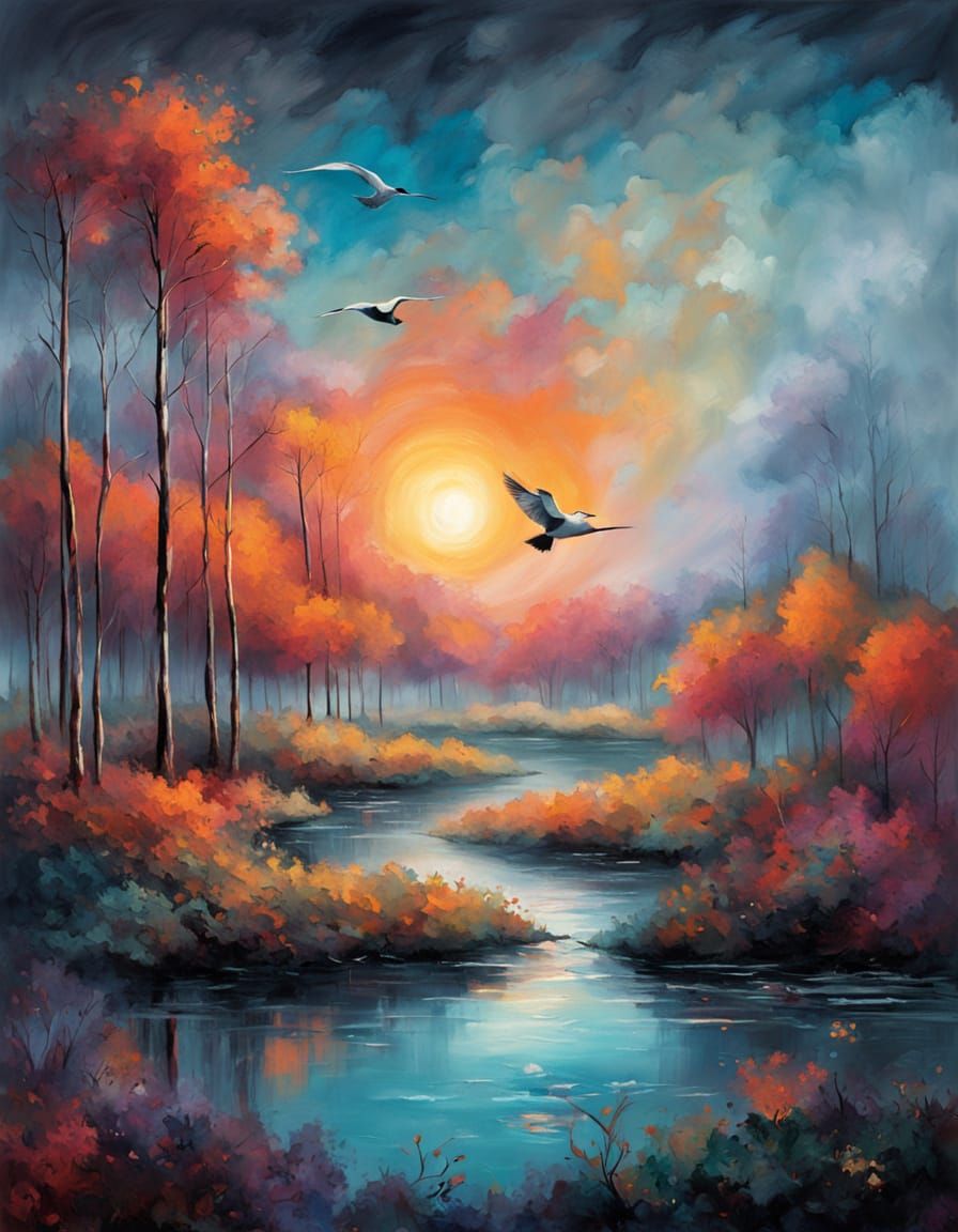 Sunrise in the forest 