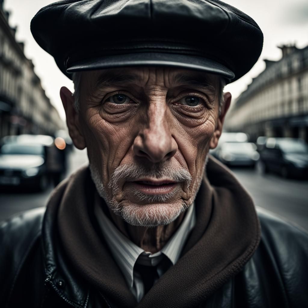 Hyper realistic Paris streetscape in the style of Cartier Br...