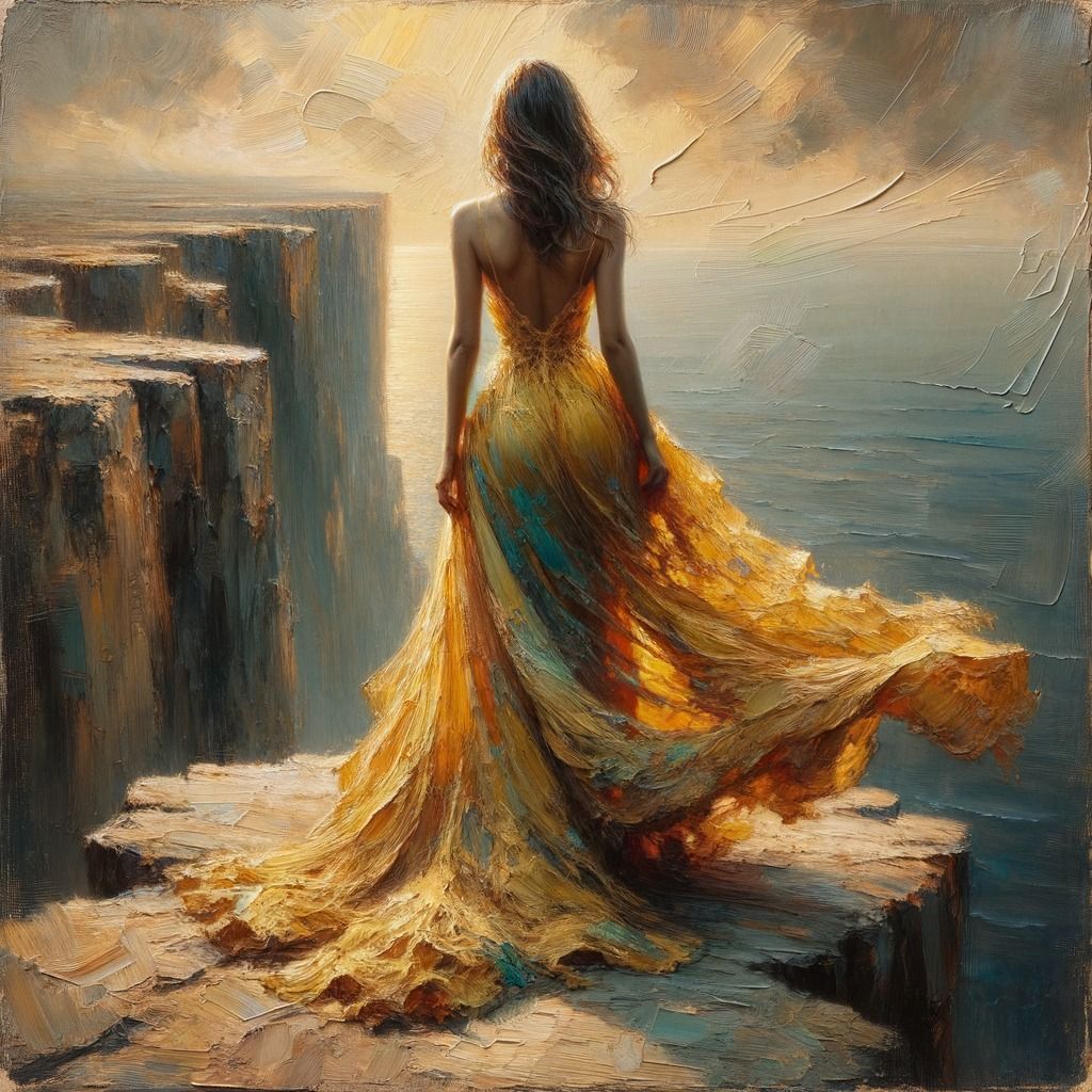 Woman on a cliff edge   by @DaveyJ