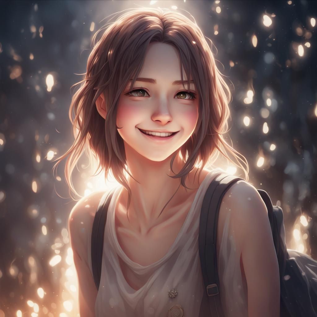 Beautiful Anime Woman in Mysterious Lighting