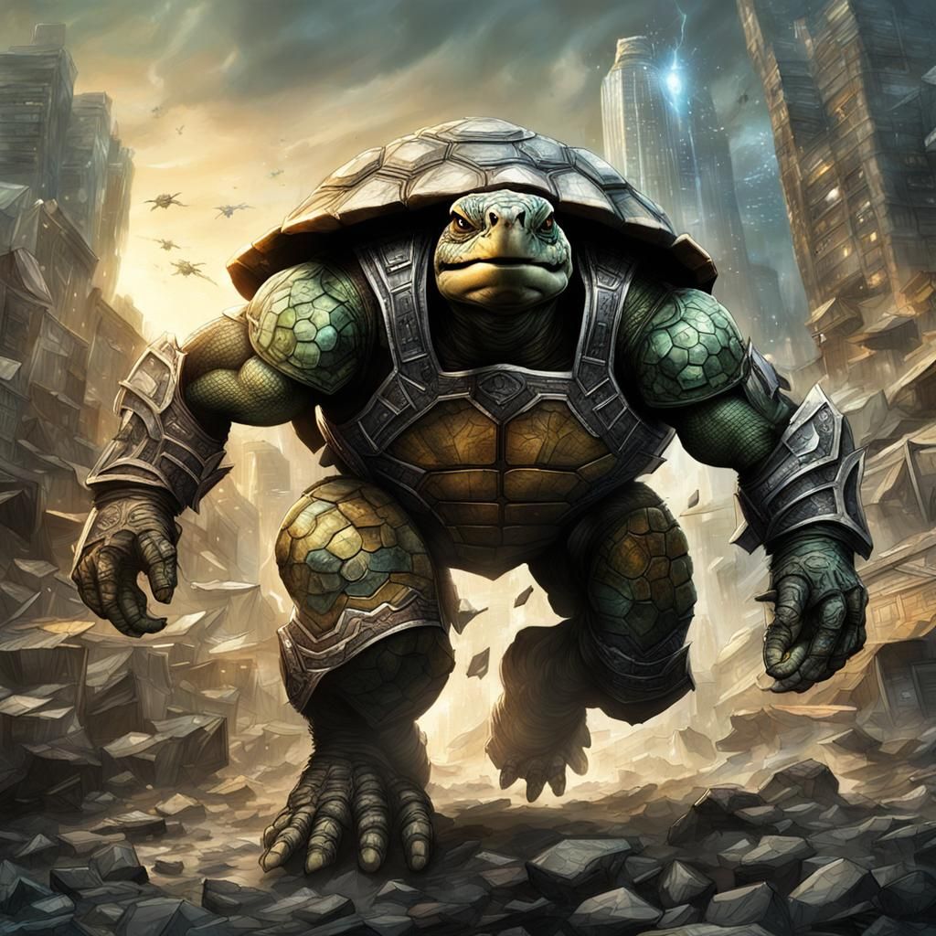 A powerful turtle that saves a city by protecting it from enemies with its thick armor-like shell. Jim ...  by @aslan