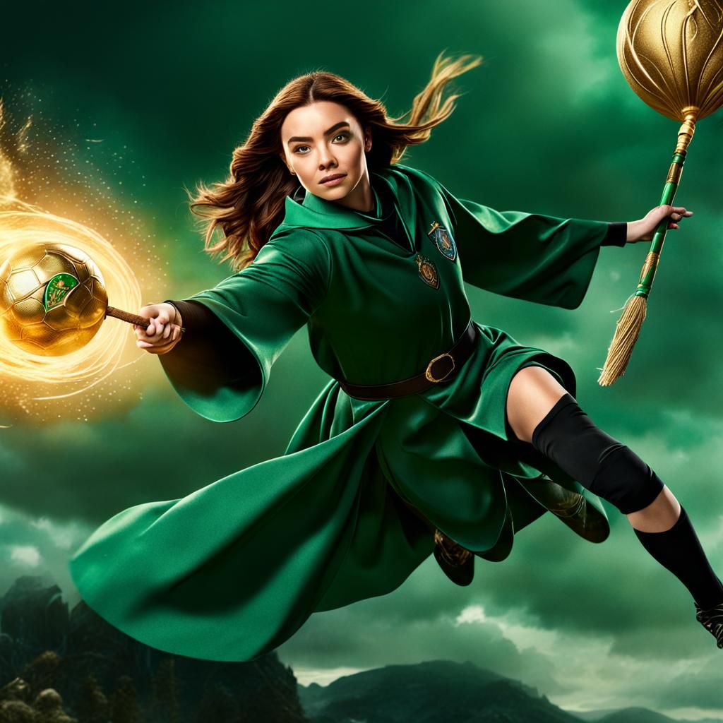 Pansy Parkinson Slytherin's Queen B catching the golden snitch and ...