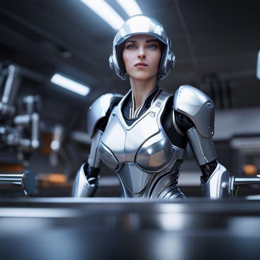 Female Android in the Kitchen