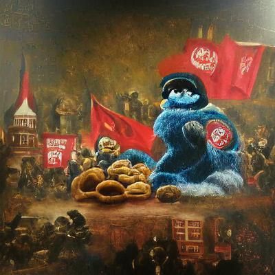 the cookie monster finally embracing his communist side and ...