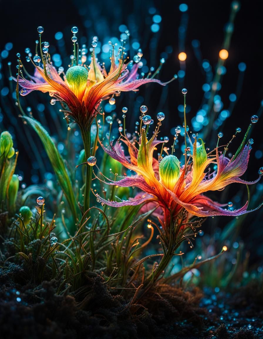 Magical plants creating anti-gravity field   by @Marinaoceana