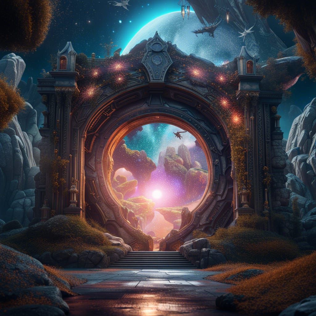 a showing the secrets of the universe magnificent portal opened up - AI ...