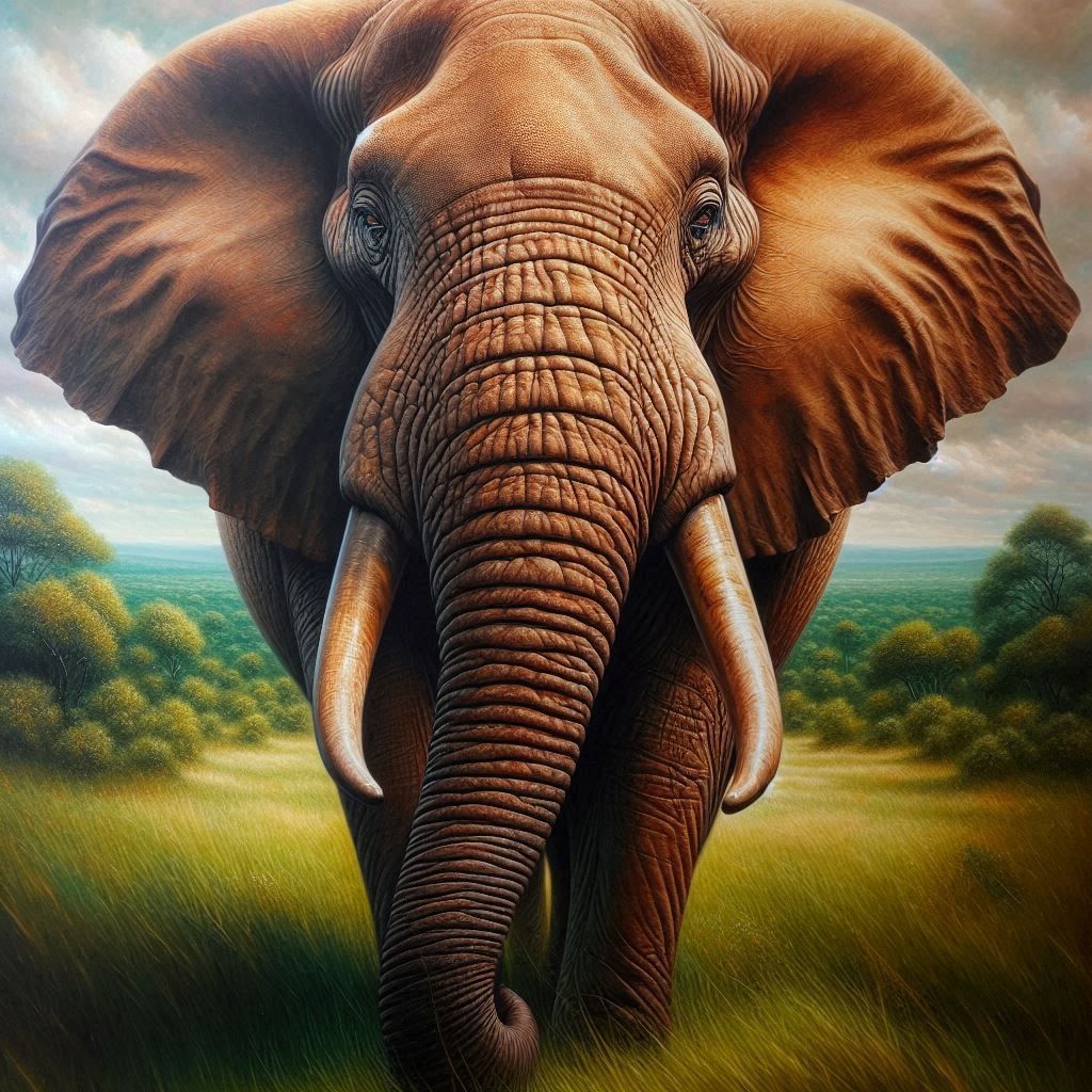 A Majestic Elephant on the Savannah