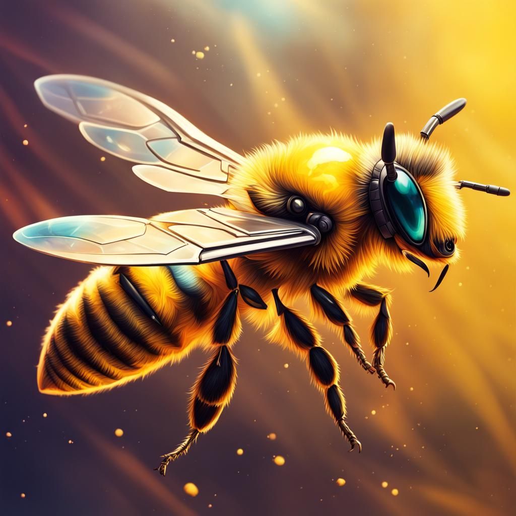 fuzzy yellow honey bee raver - AI Generated Artwork - NightCafe Creator