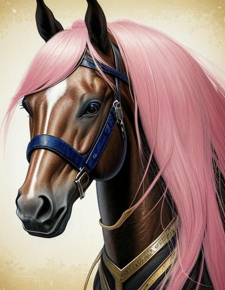 Pencil art, pink and gold