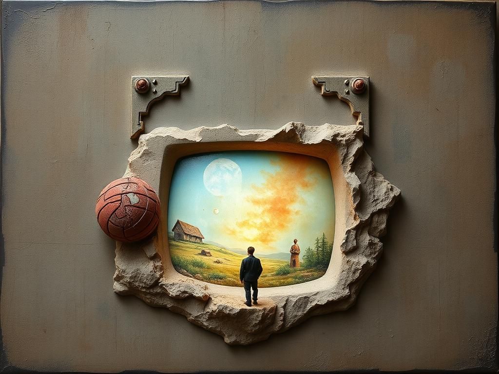 Abstract Mixed Media Illusion in Expressionist Style