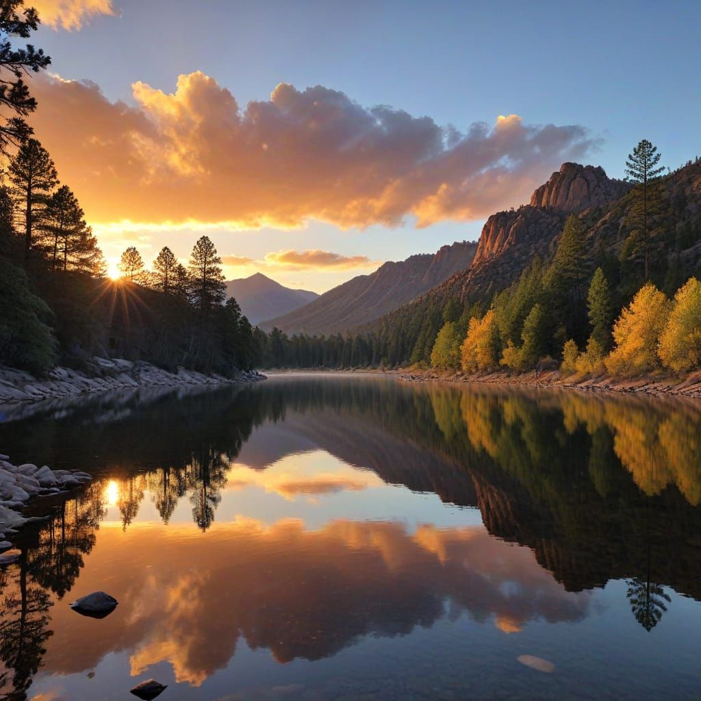 Beautiful sunrise at Payson Lakes  by @Mauve Marauder