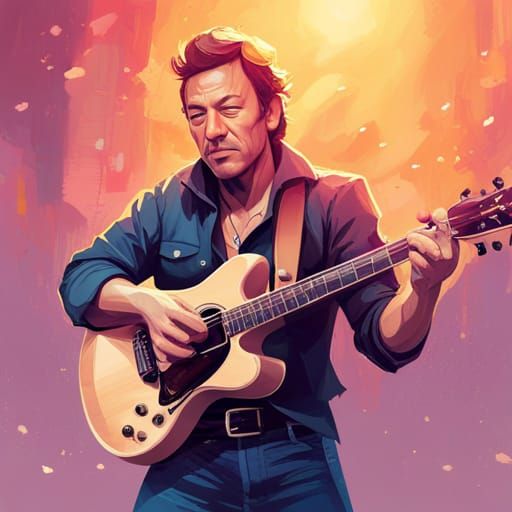 Bruce Springsteen - AI Generated Artwork - NightCafe Creator