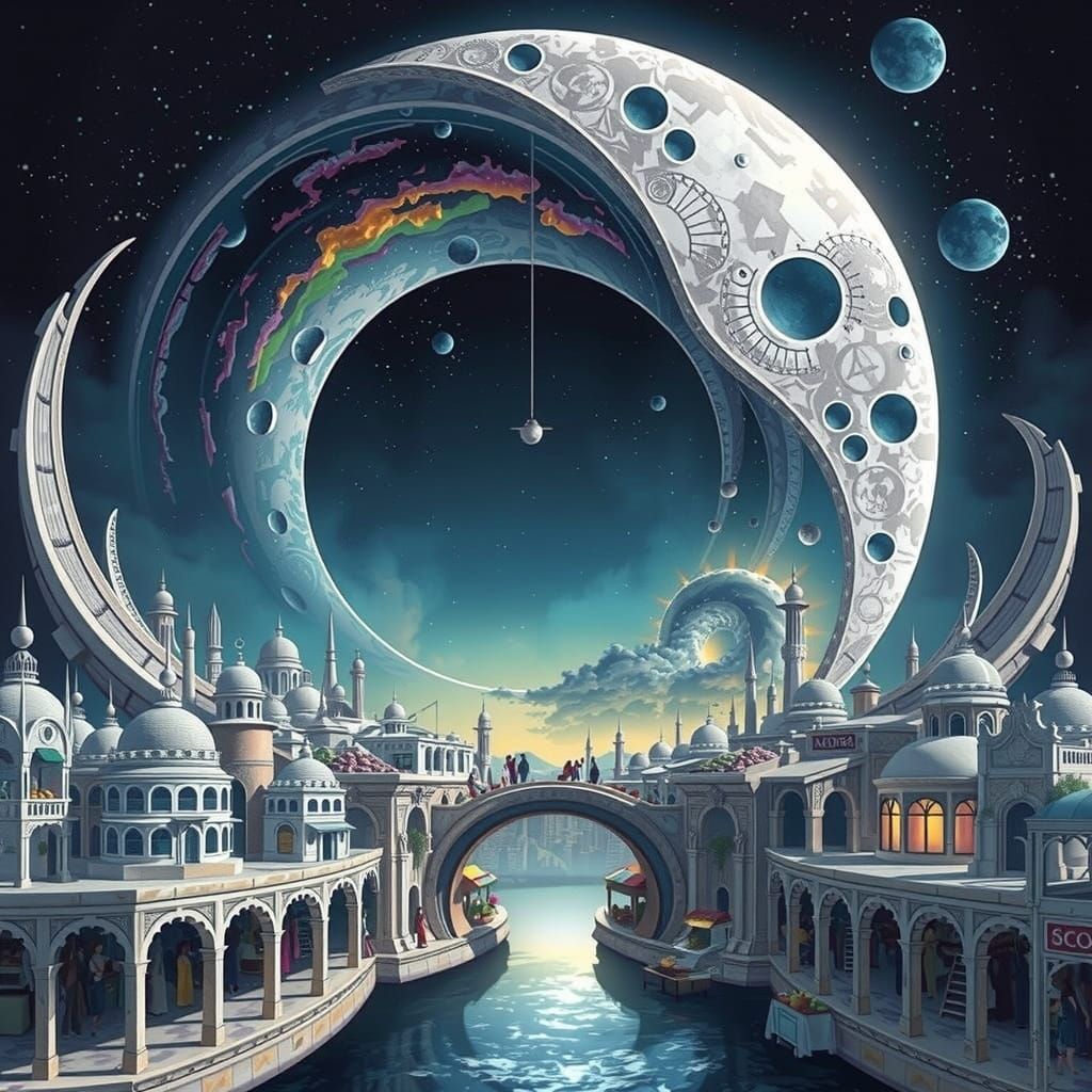 Lunar Utopia: A Futuristic City Carved into the Moon