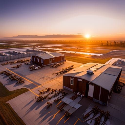 "Porter Moore Army Airfield; the view of the main taxiway and aircraft parking area from the