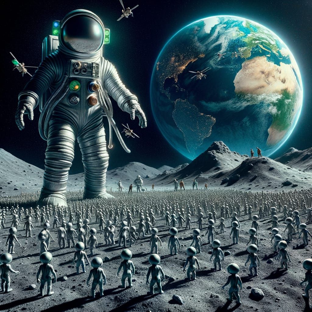 Gulliver on the moon