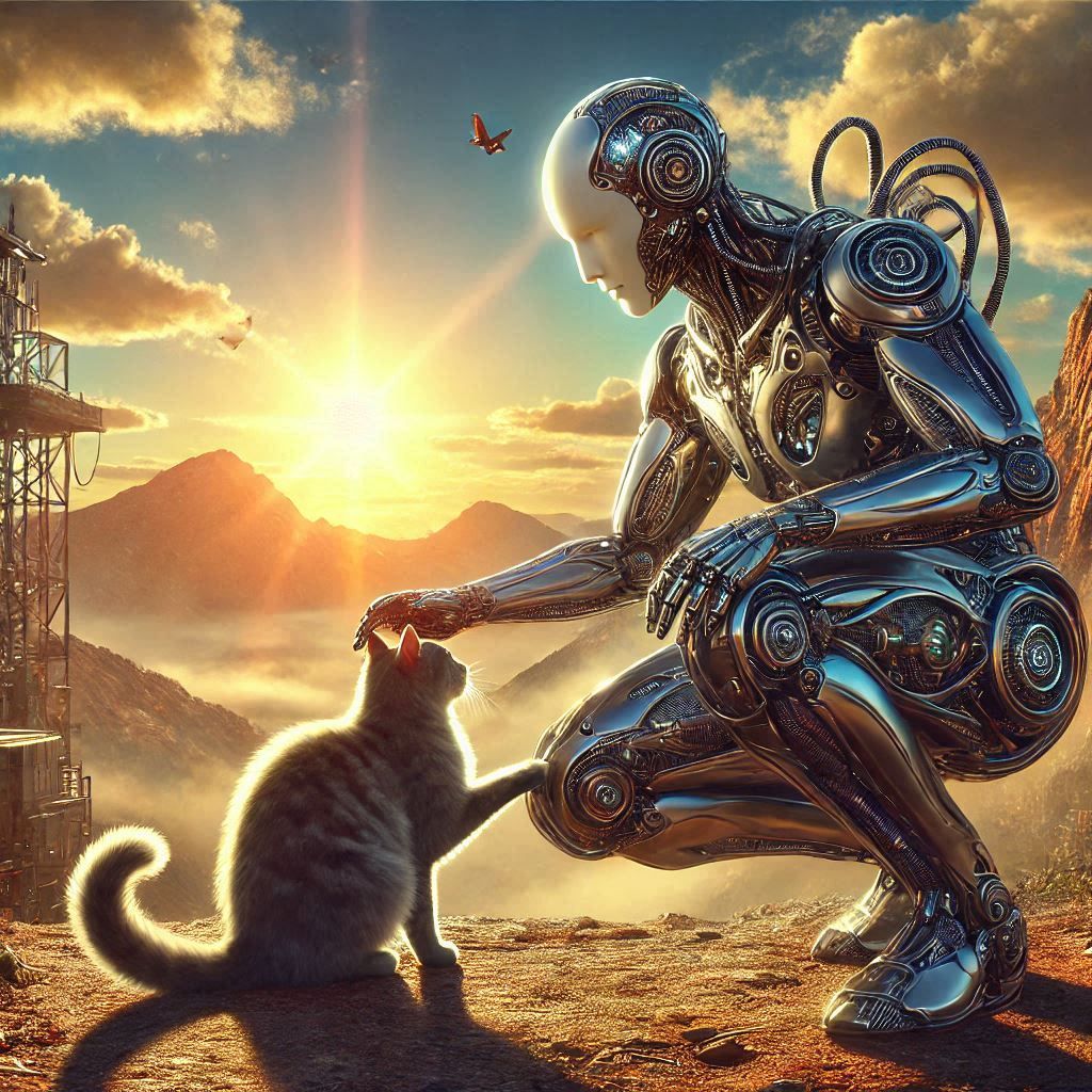 Sci-Fi, robot and a cat.