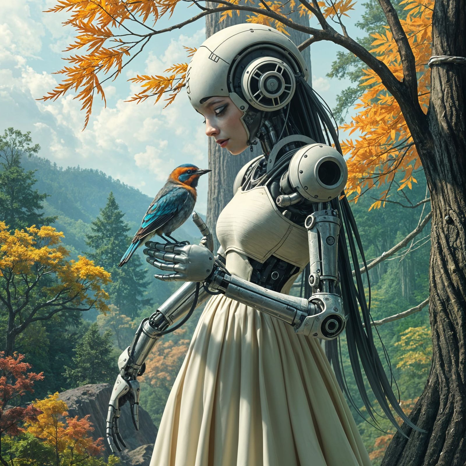 Android and bird  by @Maarten