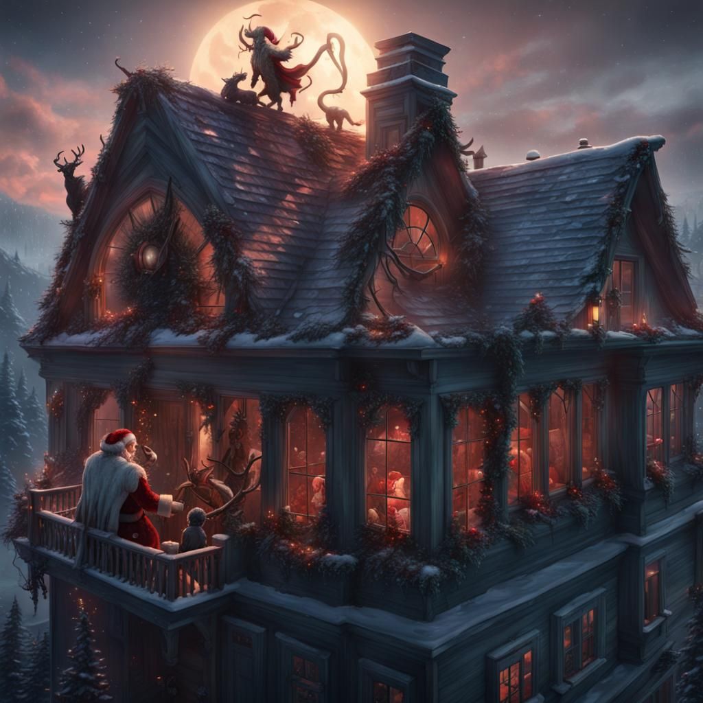 Santa vs Krampus  by @Lostmark