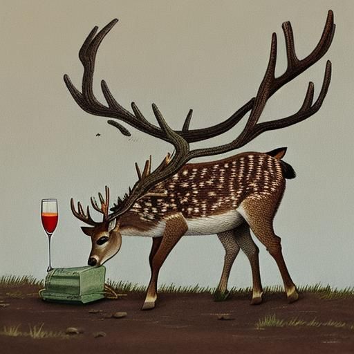 deer getting drunk
