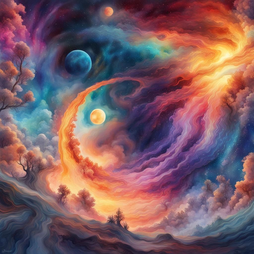Watercolor universe  by @Mars
