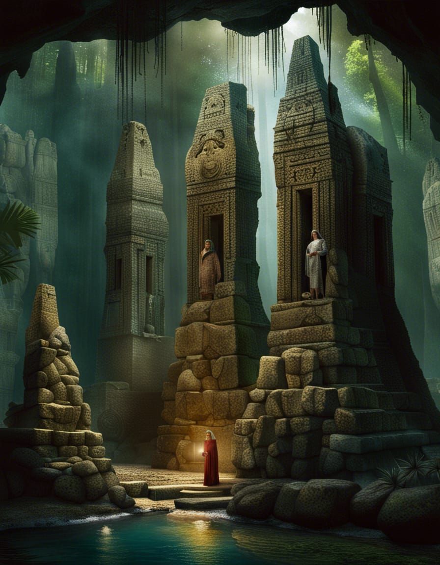 a neophyte priestess prepares herself to enter the inner cen...