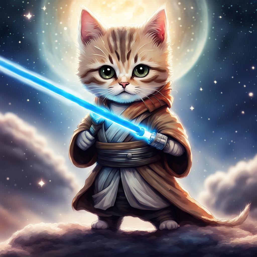 Jedi cat - AI Generated Artwork - NightCafe Creator