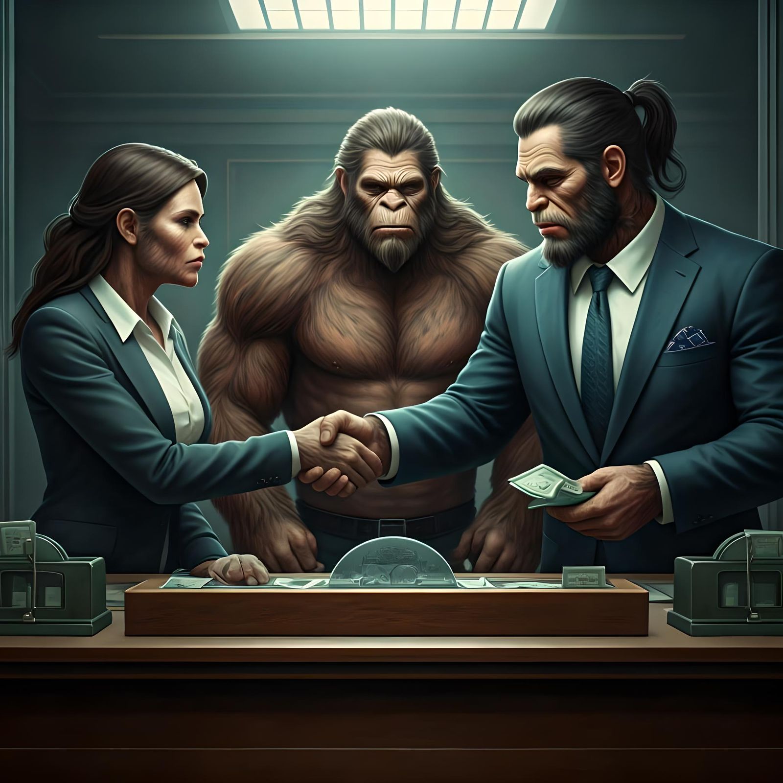 Three big foot surreal, hyperrealism and  tellers two very h...