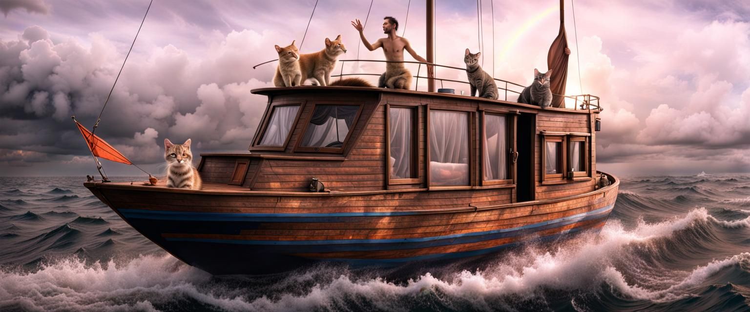 Cats and their Boat: Complete with a Captain (kinda)